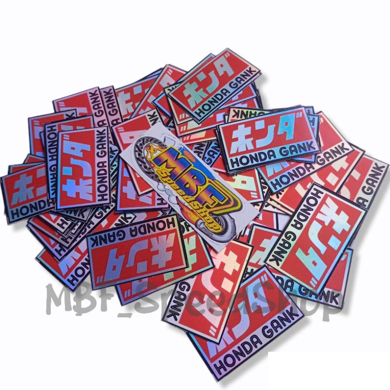 Sticker honda gank hologram harga perbiji 1 pcs