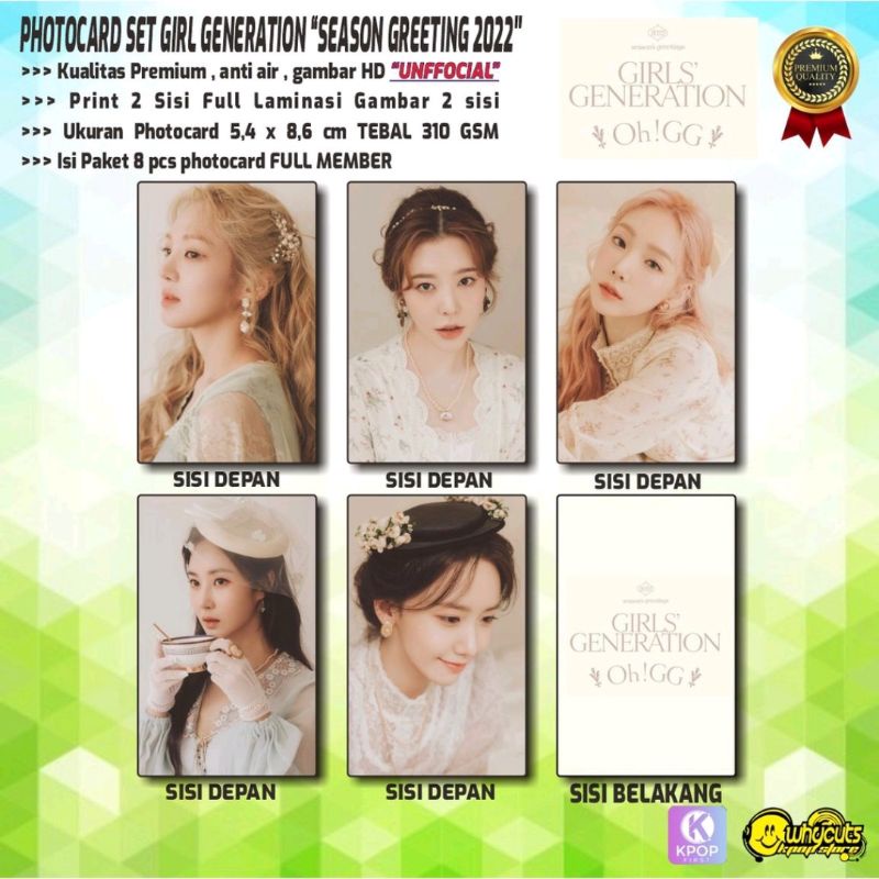 PHOTOCARD SET PC PREMIUM GIRL GENERATION // SEASON GREETING