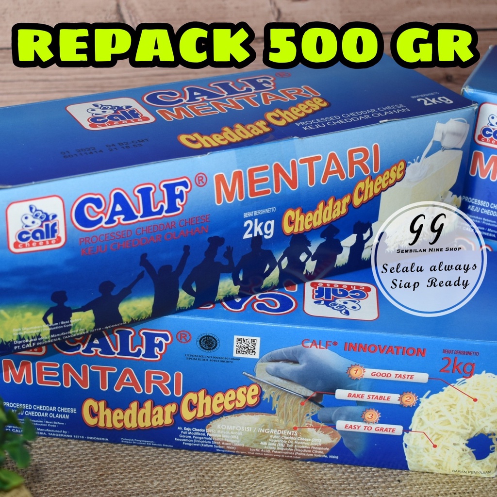 

Keju Calf MENTARI 500 Gram Cheddar Cheese Chedar Chese Chesee