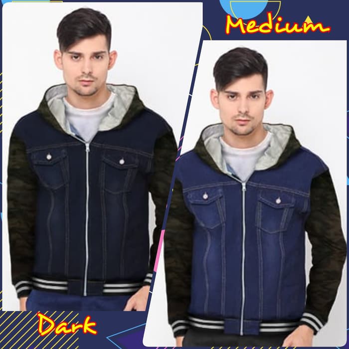 FashionOS - Jaket Jeans Pria Keren 18388 Baju Cowok Babyterry Army