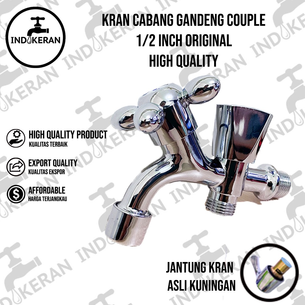 INDOKERAN - Kran Shower Cabang Couple - Tembok