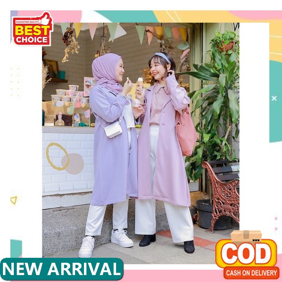 Blazer Korea / Outer Wanita / Cardigan Blazer Wanita : Jhonson Blaser Korean Style Long Coat Sofia B