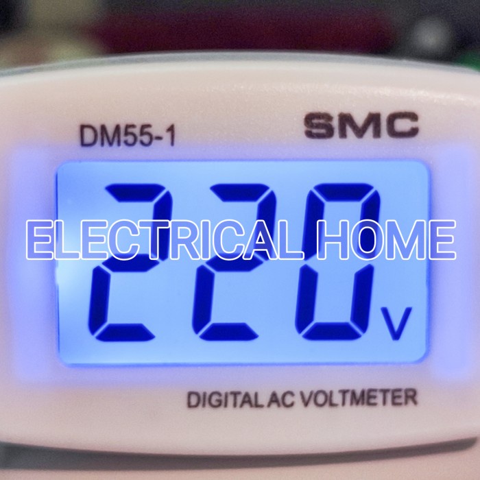 Voltmeter Digital AC 80-300V DM55-1 Voltage Stop Kontak Rumah Tegangan