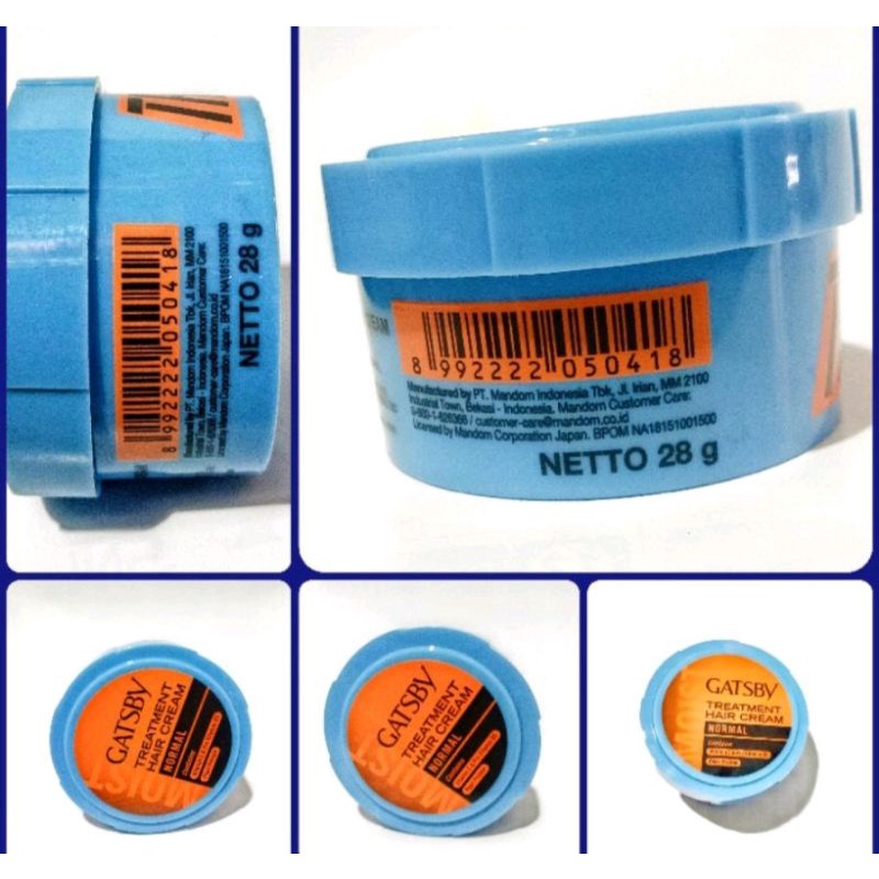 Gatsby THC Treatment Hair Cream Normal Minyak Rambut 28 70 125 250gr Biru