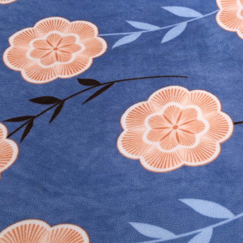 Selimut Dewasa Bulu Halus Tebal Jumbo Premium Motif Bunga / Floral Ukuran 200x230