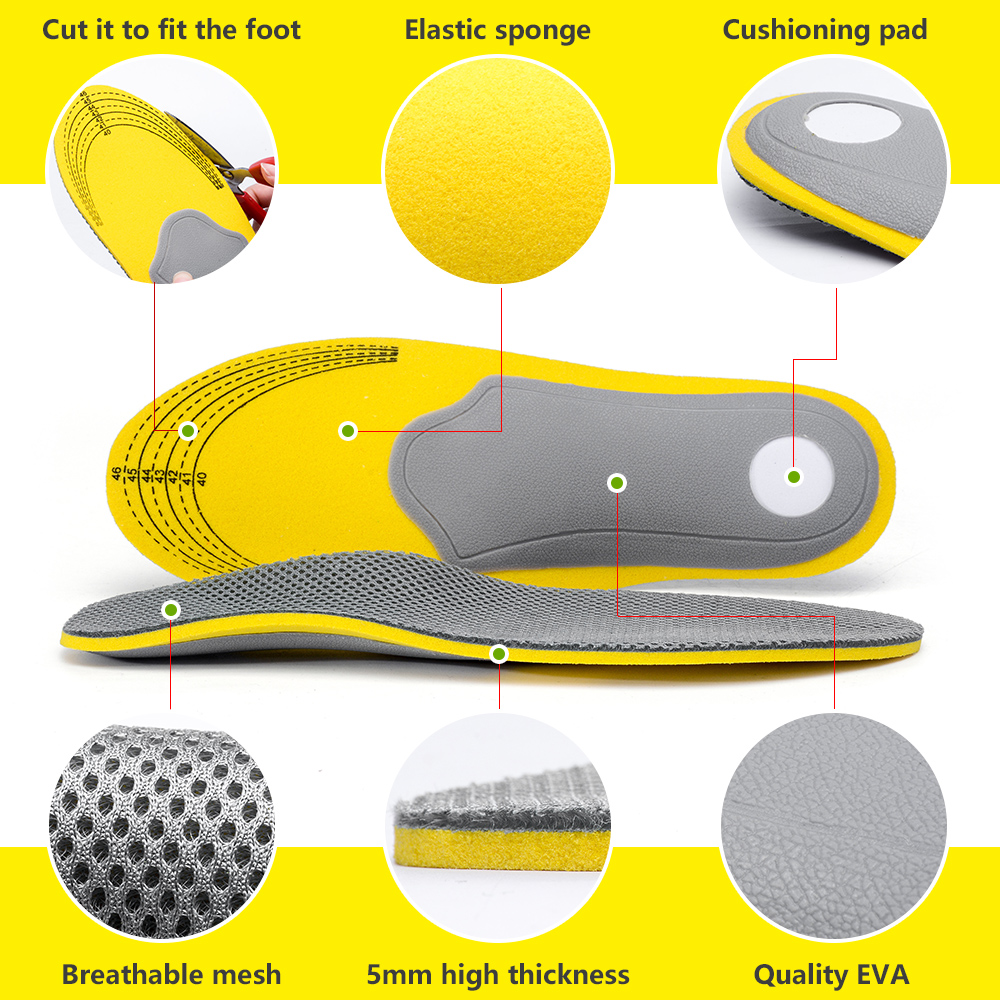 Cushion Pad Kaki Pria dan Wanita, Insole Sisipan Sepatu Orthotic untuk Perawatan Kesehatan Kaki Elbow Varus  Ukuran 35-46