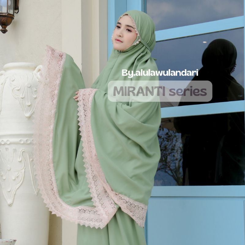 mukena  resleting 2 in 1 dewasa jumbo katun renda giper mewah MIRANTI series