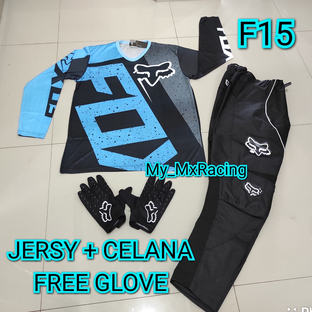 Jerseyset TRAIL CROSS- PROMO Jersey set Trail - BISA BAYAR DI TEMPAT Jersey &amp; Celana Motocross - Jersey Trabas F15 - Jersey Stelan MX Cross - Satu Set Jersey &amp; Celana FREE GLOVES - Jersey PREMIUM - Celana Cordura