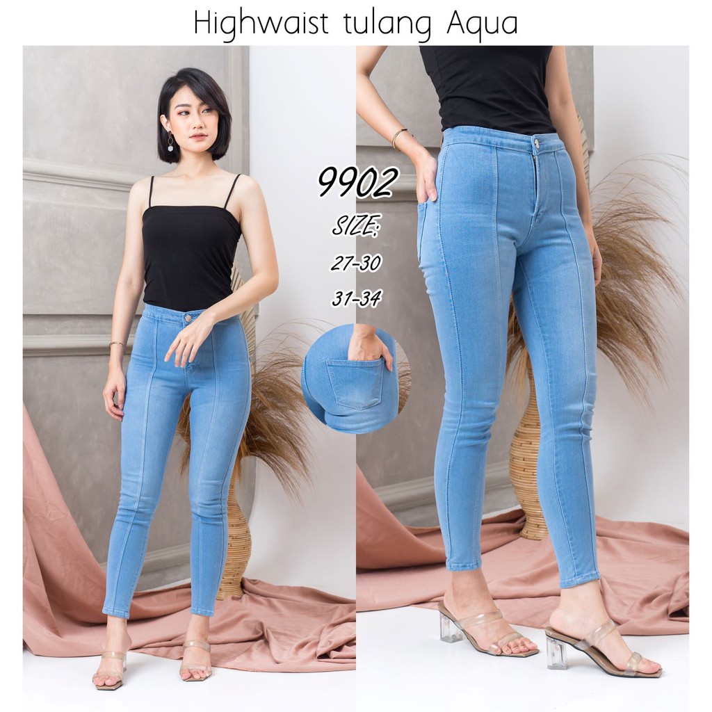 7C-G CELANA JEANS PREMIUM HIGHWAIST TULANG /PINGGANG TINGGI /STREACH /6 COLOUR /27 - 34