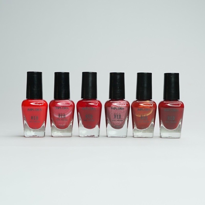 Implora Kutek Red Nail Polish Kuteks Cat Kuku Wanita Red Series 8ml Kutex Original Bpom Halal Murah