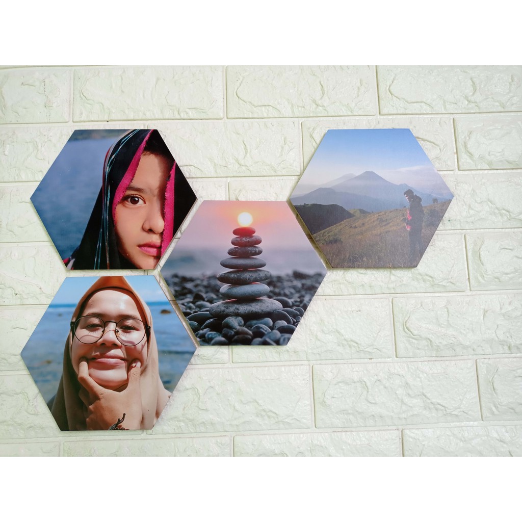 FOTO AESTHETIC HIASAN DINDING KADO ULTAH KADO WISUDA FOTO HEXAGONAL