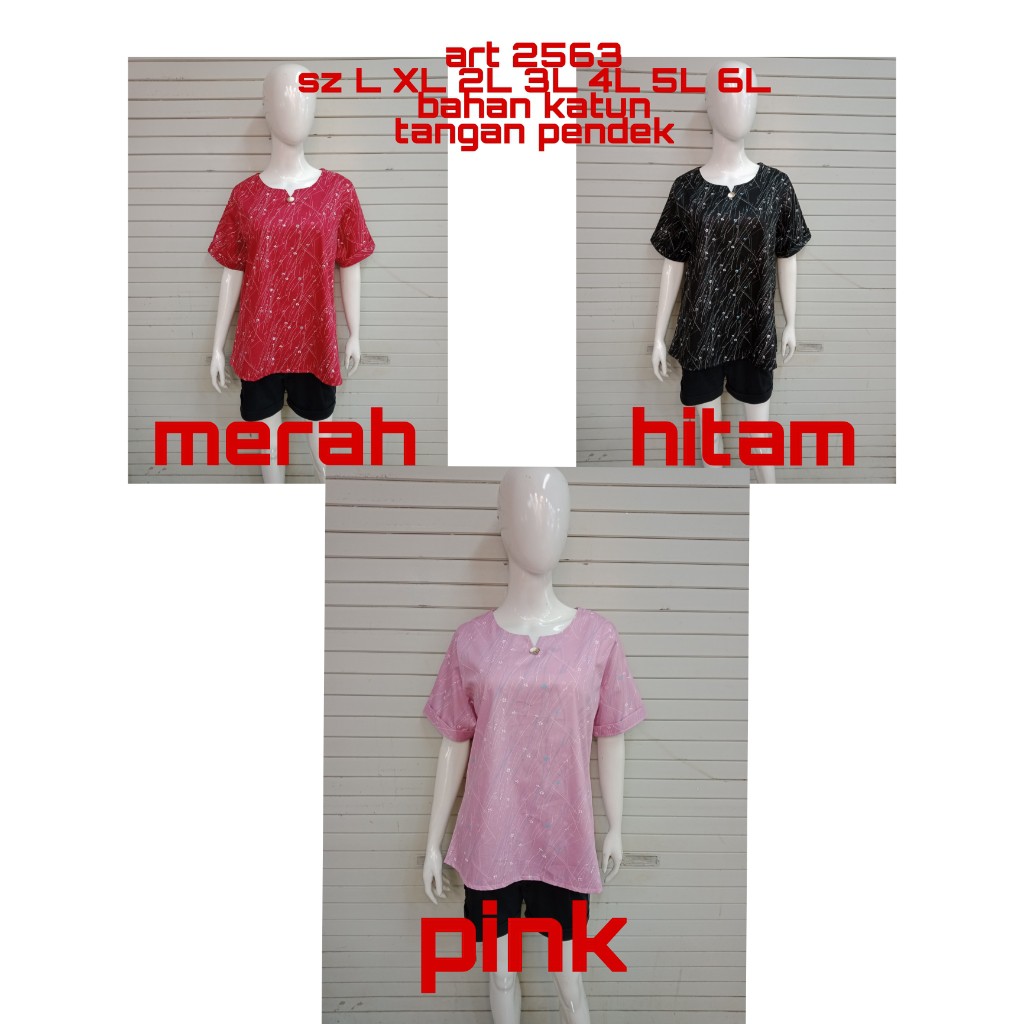 BLOUSE SNOWDROP SIZE L XL 2L 3L 4L 5L 6L COTTON HIGH QUALITY ( 3 COLOUR ) / ATASAN WANITA BUNGA UKUR