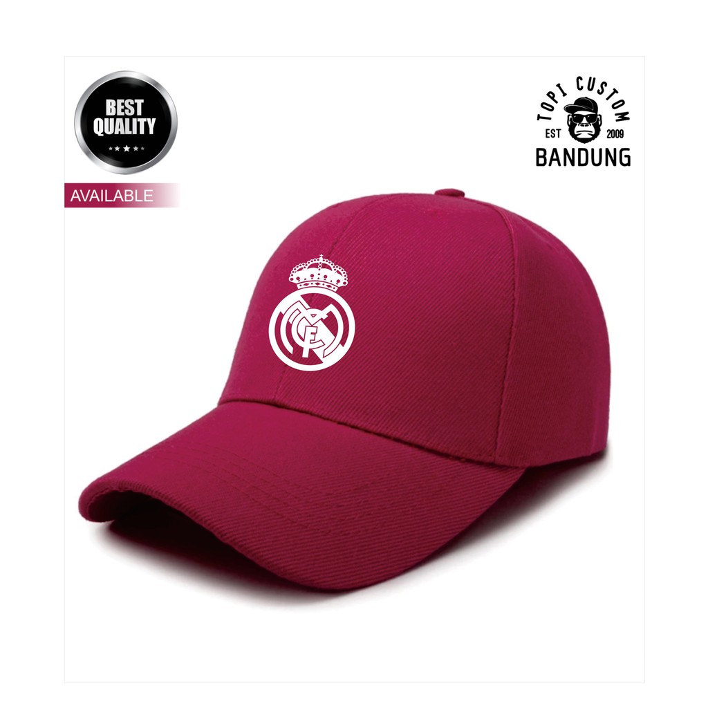 Topi Baseball  Real Madrid Pria Wanita Topi Jaring Jala Real Madrid Baseball Cap Bisa Tulis Nama Bisa COD Gratis Masker Original High Premium Quality