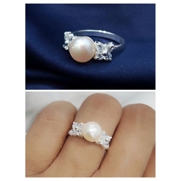 Cincin perak mutiara asli lombok bersertifikat / Cincin perak  / Cincin perak asli / Cincin perak mu