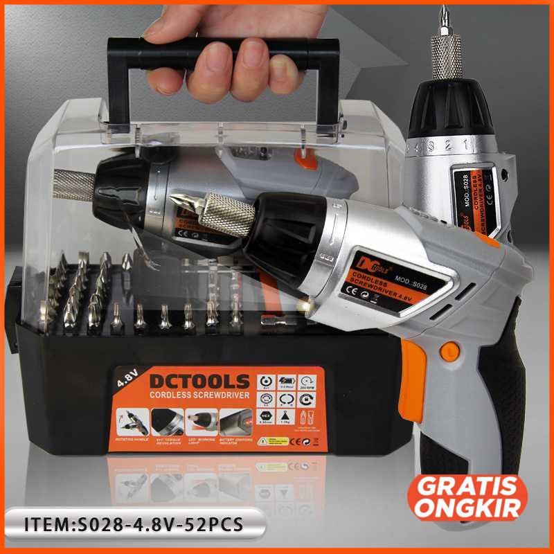 Tools Obeng Listrik Cordless Screwdriver 4.8V 52 in 1 - S028