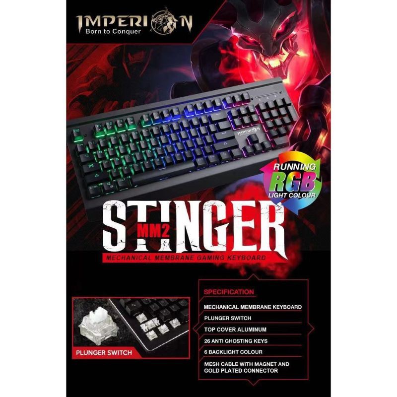 Imperion Stinger KG-MM2 Keyboard Gaming Mechanical Membrane RGB