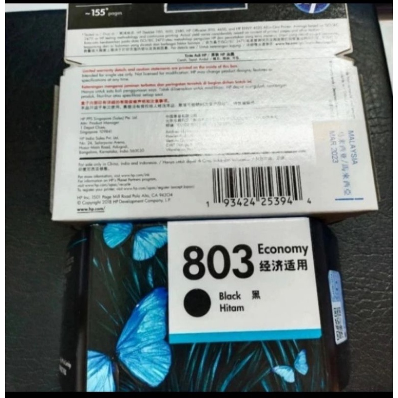 

Tinta Hp 803 Black original