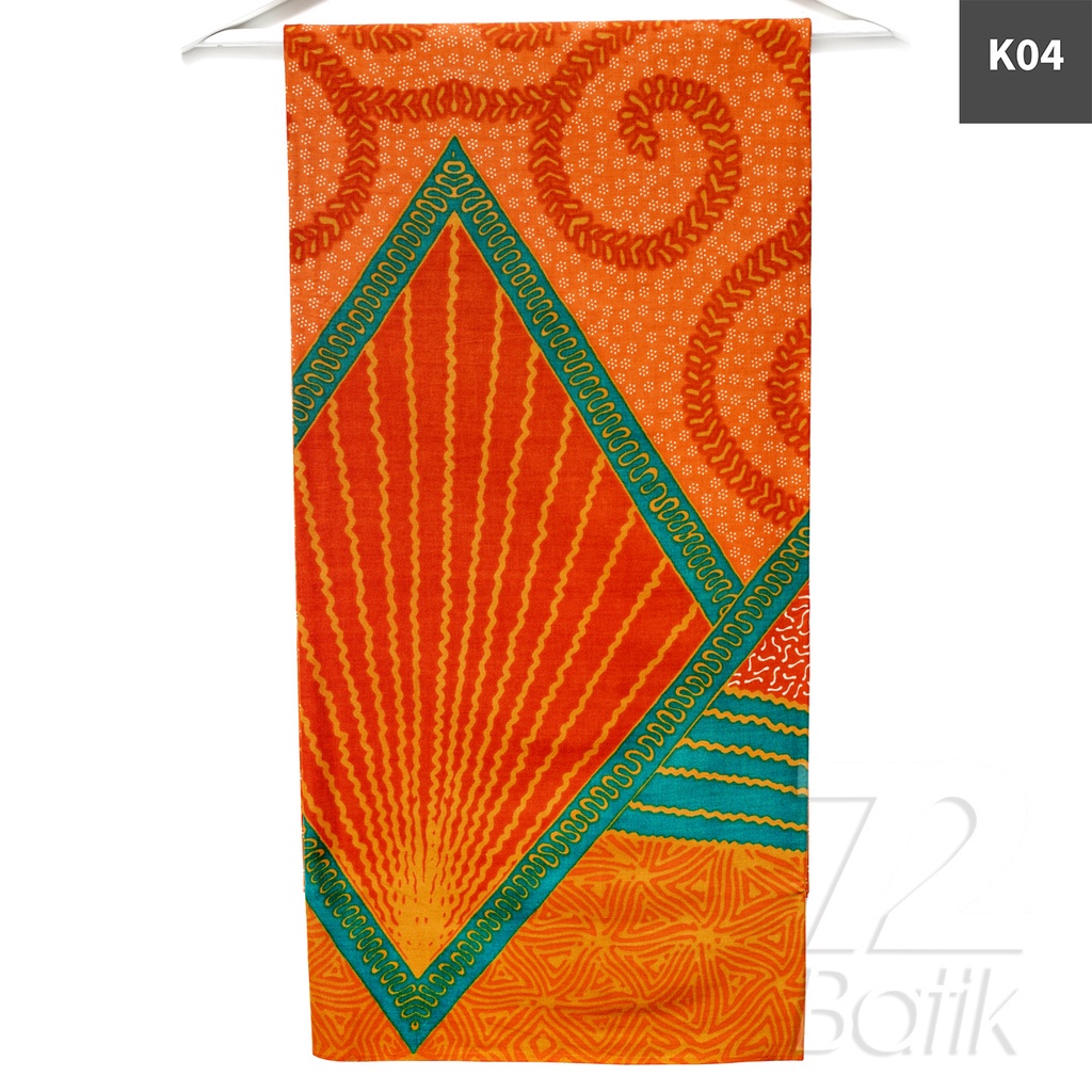 KAIN BATIK PREMIUM Bahan Katun Motif Tali Asri Warna Merah Orange 724485 Cap 72 Jarik Jarit Samping Kebat Panjang Batik Katun Modern Premium Bahan Seragam Batik Pernikahan Kantor Keluarga Murah Kamen Jadi Batik Bali Lembaran