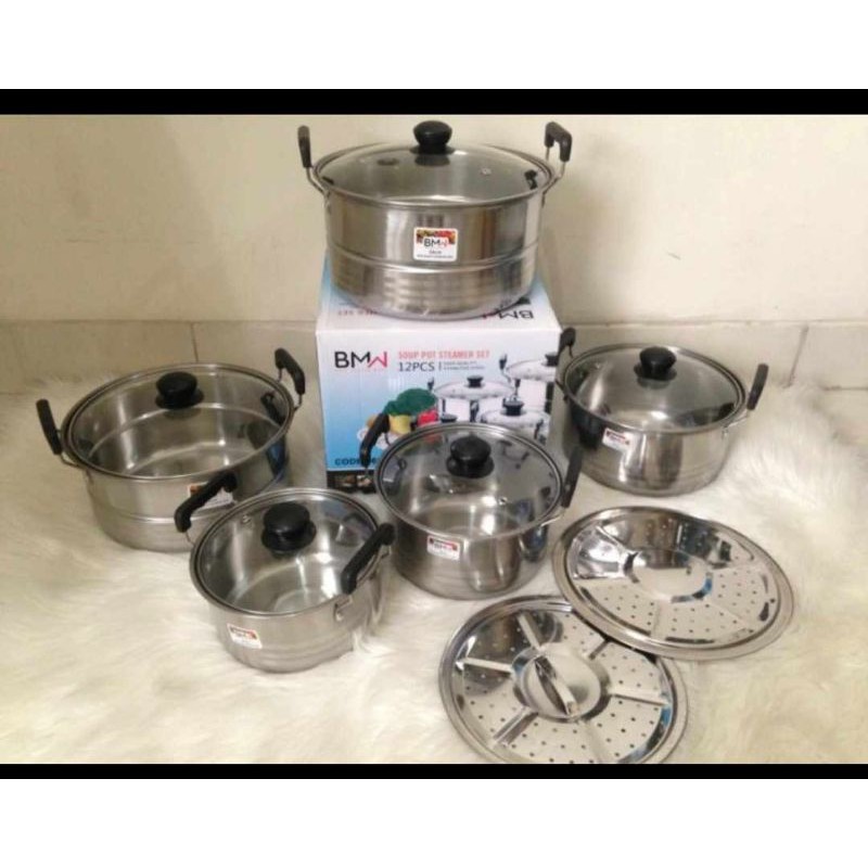 panci beranak tutup kaca/panci set isi 5 tutup kaca