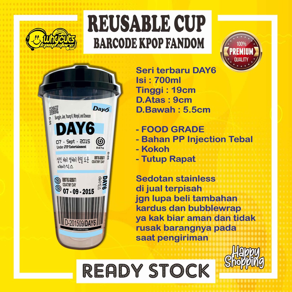 [WAJIB BACA DESKRIPSI PRODUK]REUSABLE CUP SHINee , Enhypen , DAY6 , AB6IX , GOLDEN CHILD