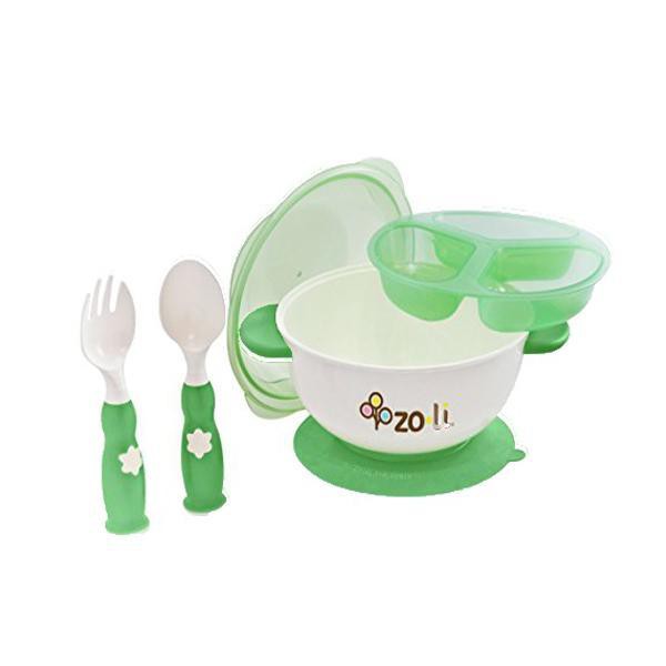 Zoli Stuck Suction Feeding Bowl Kit - Green