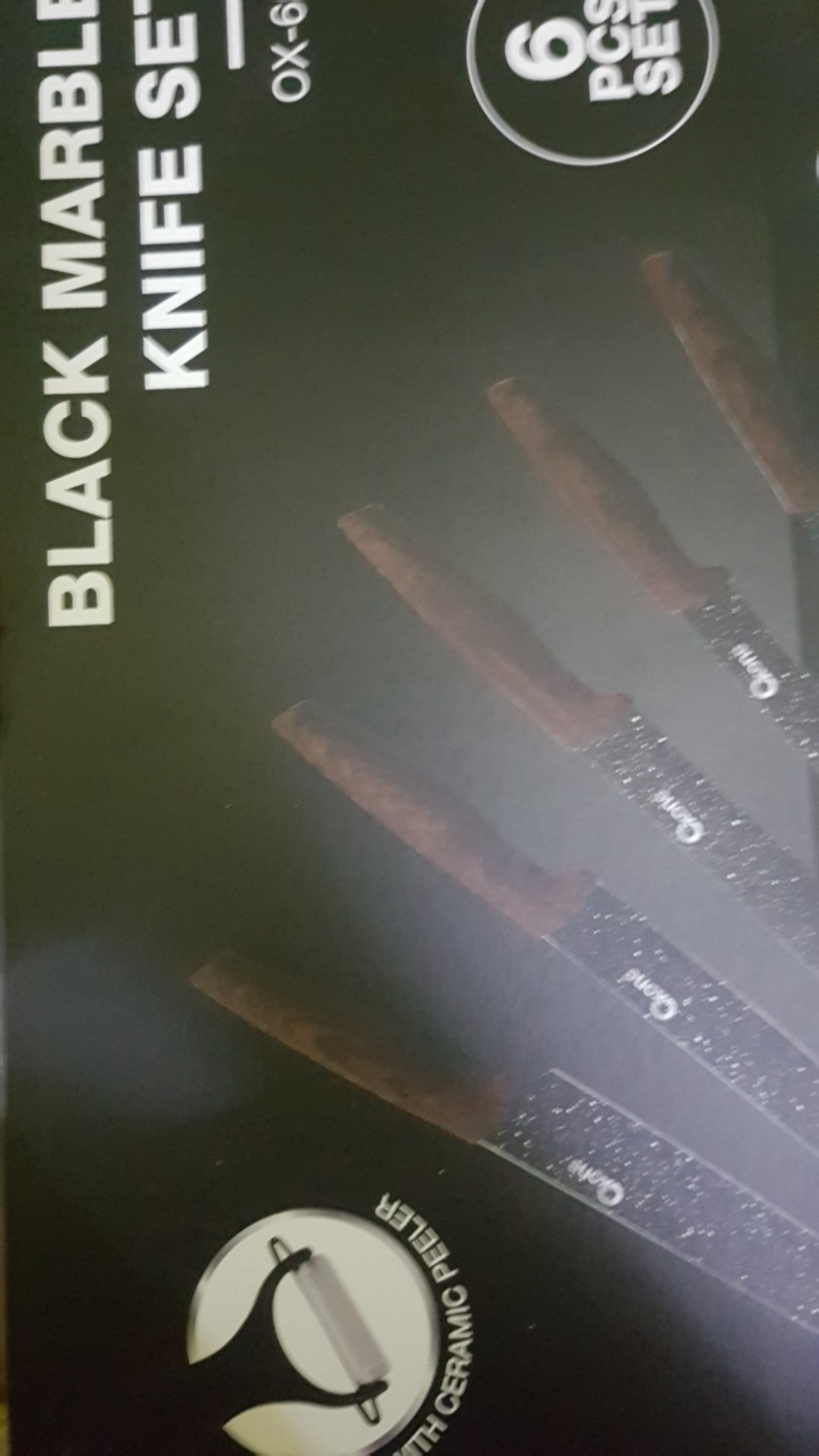 Oxone Pisau Set Marble Ox 605- Oxone Black Marble Knife Set Ox-605 - Pisau Set Oxone