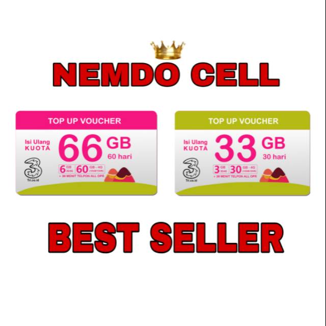 [ MURAH ] VOUCHER TRI LTE66GB 60 HARI & LTE33GB 30 HARI