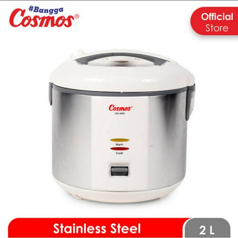 Rice Cooker Stainless Cosmos CRJ 9303 2 Liter Magic Com Stainless Cosmos Inner Pot Stainless Cosmos