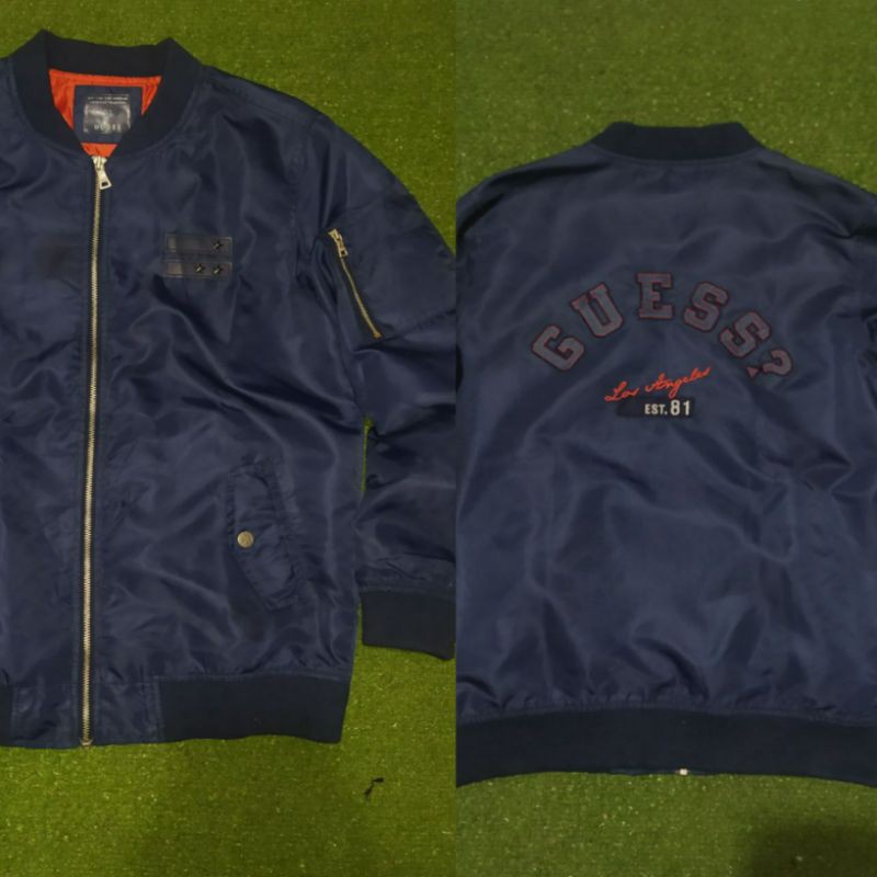 Authentic Guess Bomber Jacket Ma-1 Original Ori Jaket Vintage Varsity Colorblock Windbreaker