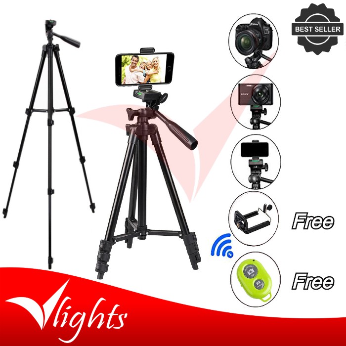 Paket Tripod 3210 Black Edition free Remote Bluetooth Shuter