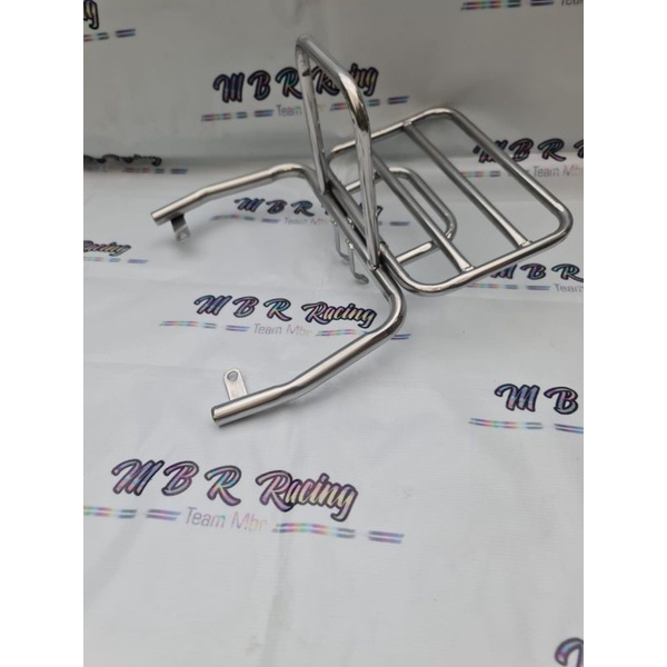 Acesoris aksesoris back rak vespa metik sprint 150 crom tanpa bantalan