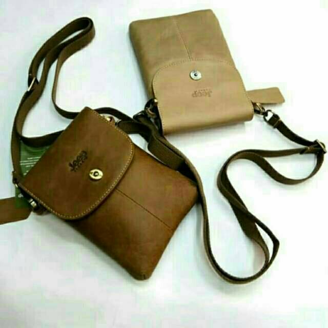 Tas Selempang Kulit Pria Ukuran Kecil Jeep 6312 (sarung hp/tab)