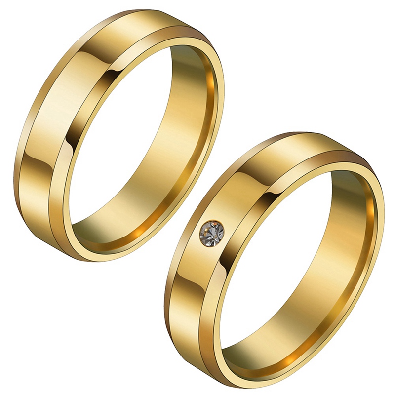 New Luxury 18K Gold Wedding Rings Simple Design Couple Alliance Ring Lover Rings Couple Rings 1pcs