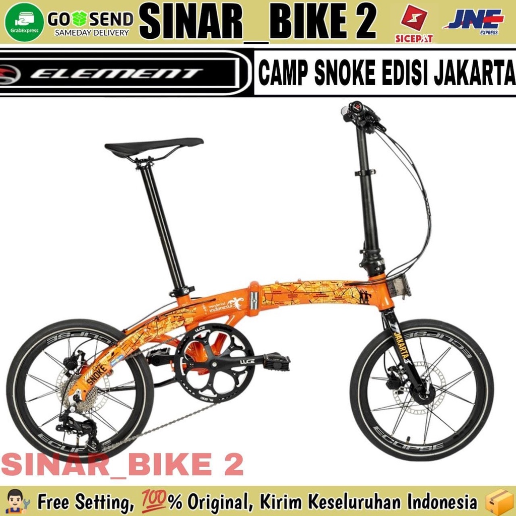 Sepeda Lipat 16 Inch ELEMENT CAMP SNOKE Edisi Jakarta Folding Bike