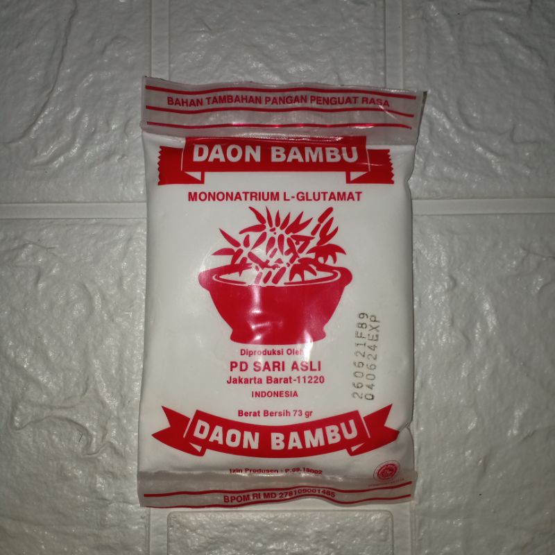 

DAON BAMBU PENYEDAP RASA MONONATRIUM L-GLUTAMAT MICIN BAMBU 73g Warung Online