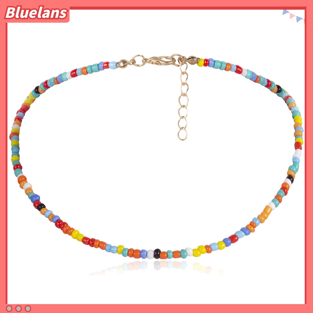 2pcs / Set Kalung Choker Manik-Manik Tulisan LOVE Warna-Warni Gaya Bohemian Untuk Wanita