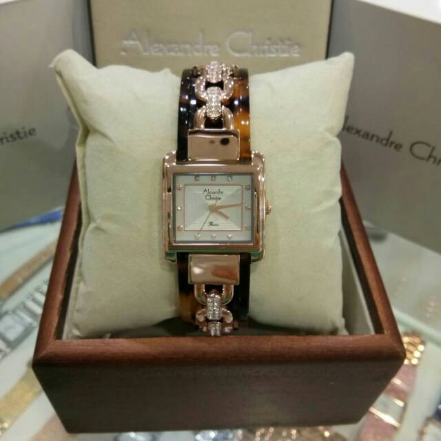 Jam tangan wanita _ alexandre christie 2569 rosegold bronw original