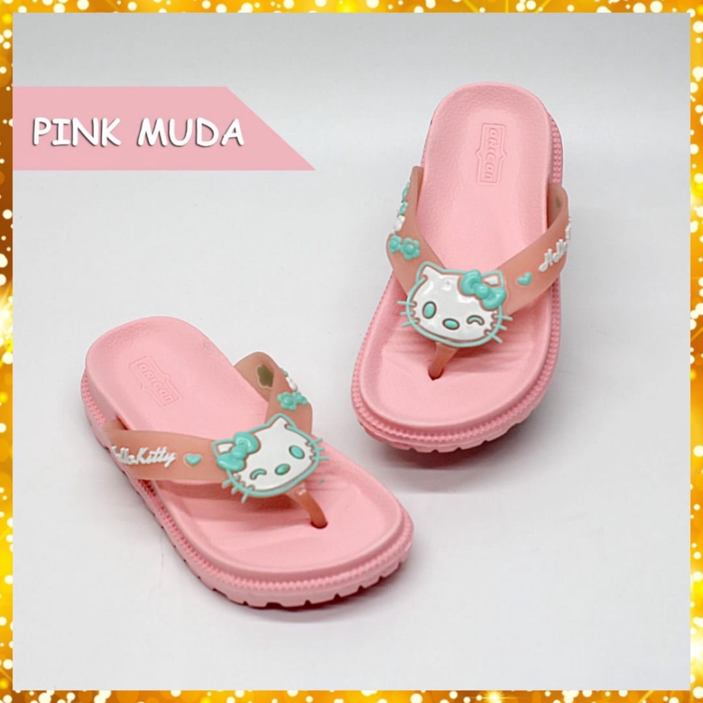 Sandal Jepit Anak Perempuan Bahan Karet Motif Hello Kitty Terbaru Kekinian Size 24-35