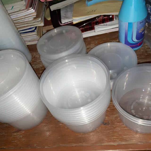 (isi 25 Pcs) Cup Plastik 450ml/ Mangkok Plastik/gelas Plastik/ Thinwall Round 450ml/ Cup Puding