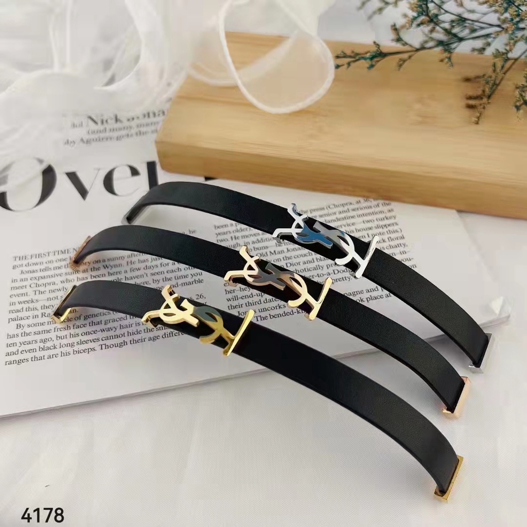 Gelang Titanium Kulit Perhiasan Fashion 4178/0001/374