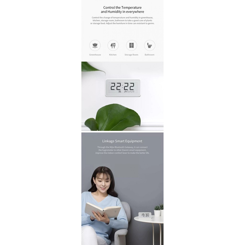 XIAOMI MIJIA Smart Digital Clock with Temperature Humidity Monitoring