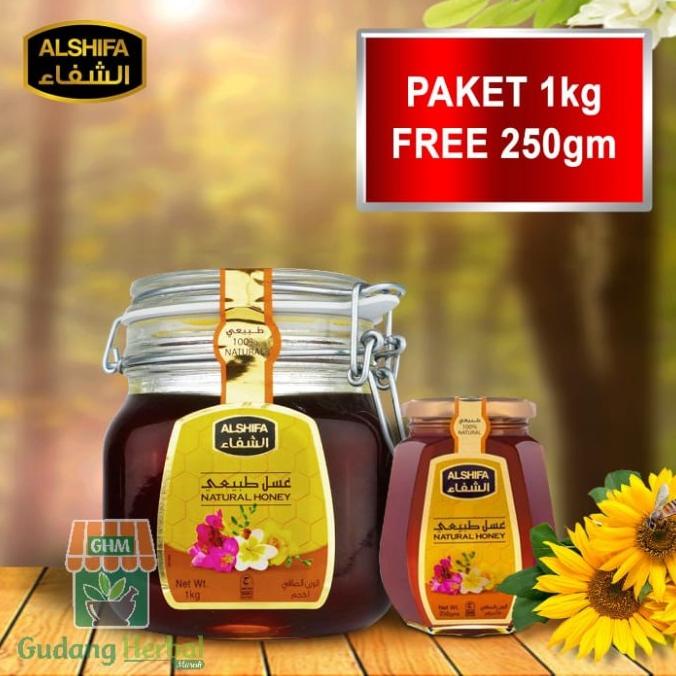 

Madu Arab Murni ALSHIFA PAKET PROMO 1 Kg Free 250gr Original TANPA DUS