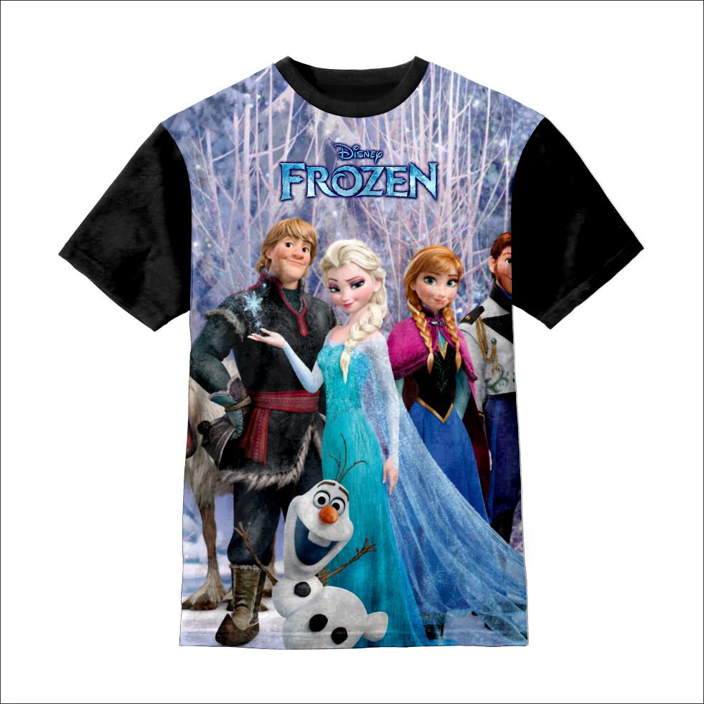 Baju Kaos Anak Perempuan Fototapete Tapete Disney Frozen - Baju Kaos Anak Perempuan Premium