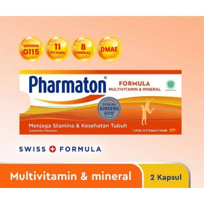 Jual PHARMATON FORMULA MULTIVITAMIN DAN MINERAL PER 1 BUTIR KAPSUL ...