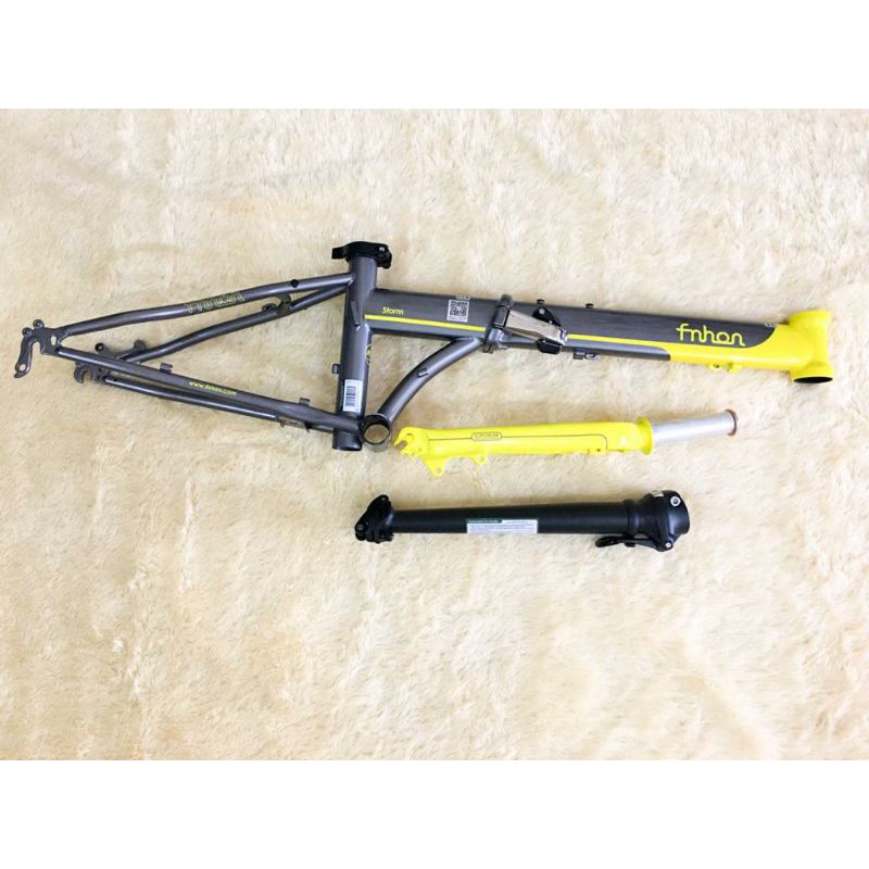 Frame Fork Fnhon Storm abu abu kuning dan Handle post Hp 2 warna grey yellow Discbrake DB Disc brake