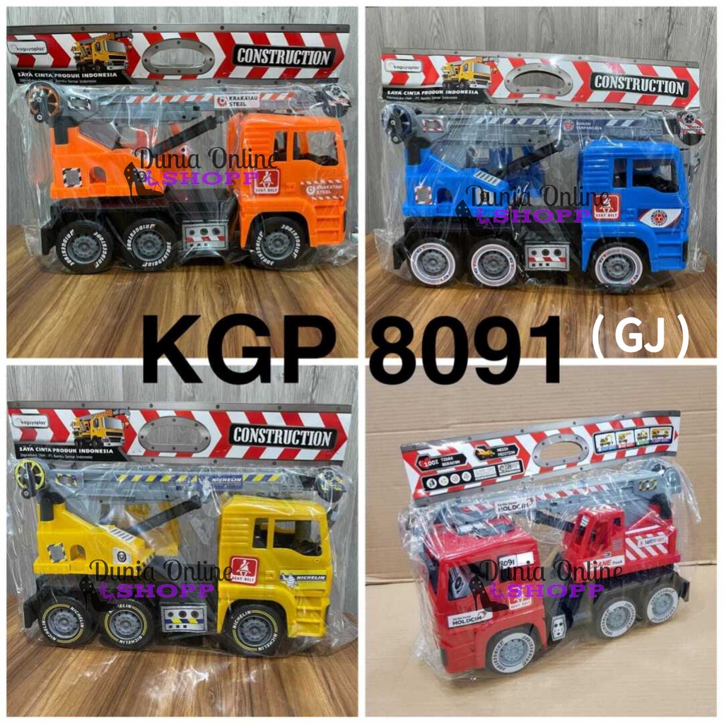 Mainan Mobil Truck Construction Truck Crane Truk Konstruksi KGP8091
