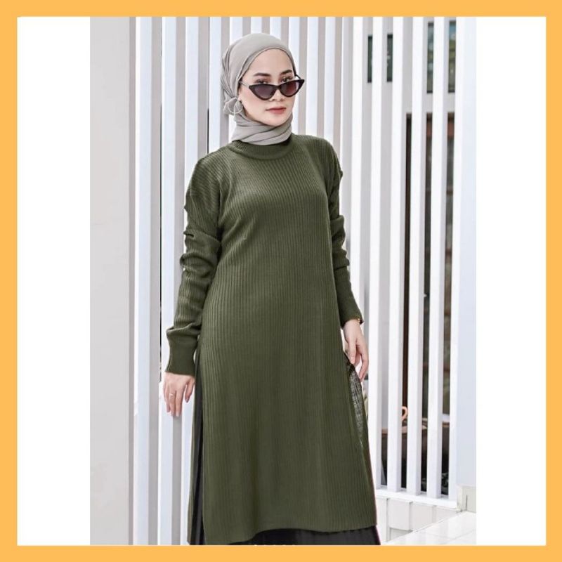 KARENINA TUNIK RAJUT / ANDINI RAJUT TUNIK / RAJUT WANITA TERBARU / FASHION MUSLIM