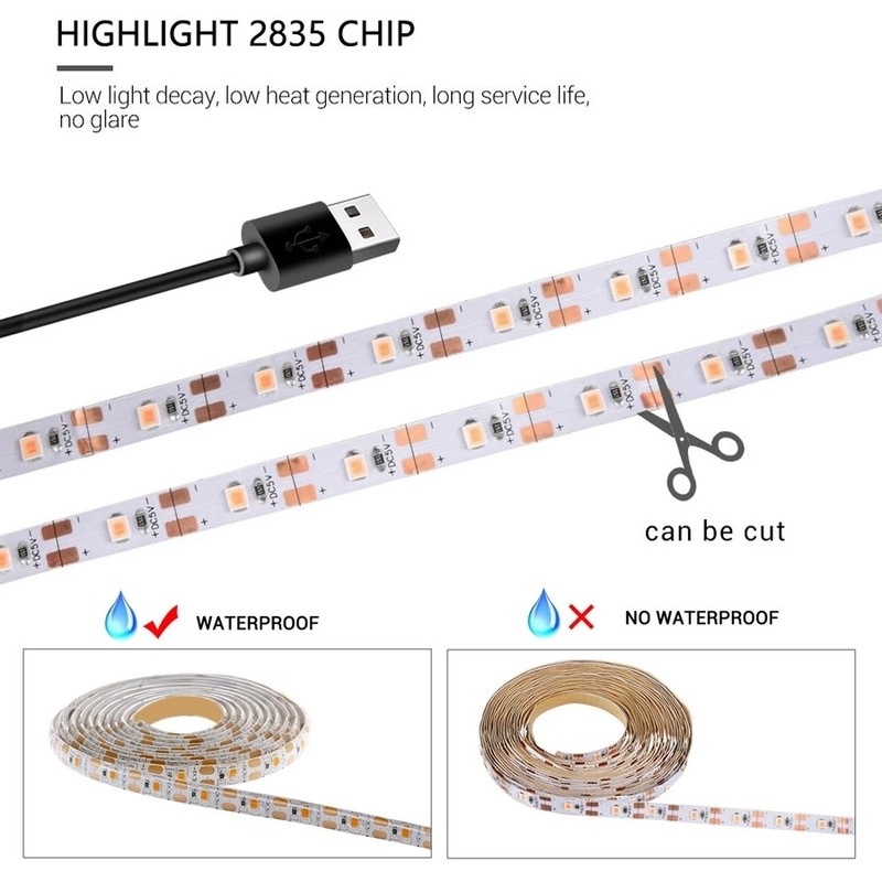 Lampu Strip LED Tenaga USB Ukuran 0.5 / 1 / 3m Untuk Pertumbuhan Tanaman