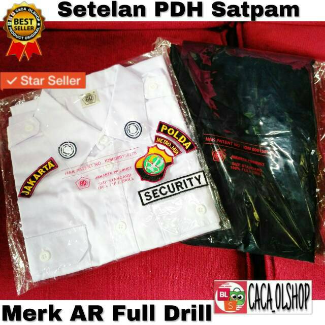 Seragam Baju PDH Satpam Security Merk AR Berkualitas Full Japan Drill