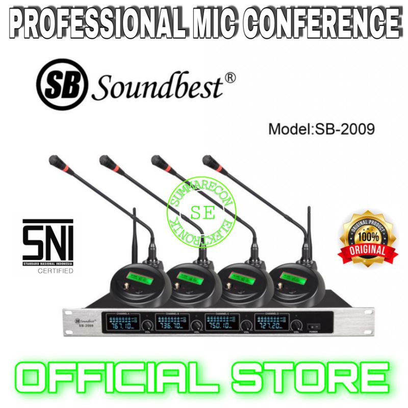 mic wireless meja podium soundbest sb2009 original mic meja podium conference 4 mic